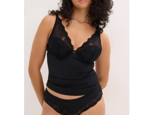 B.P.C top czarny z biustonoszem koronkowym r.90B