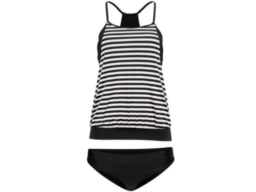 B.P.C tankini biało-czarne w paski z figami 48.