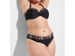 B.P.C bikini na fiszbinach usztywniane czarne ze wzorkiem 40 (80E).
