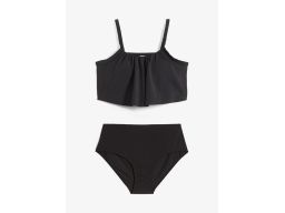 B.P.C bikini bustier asymetryczne czarne z figami z wysokim stanem r.4