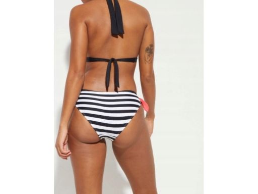 B.P.C bikini wiązane czarno-białe w paski 44.