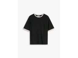 B.P.C t-shirt damski czarny ażurowy haft r.44/46