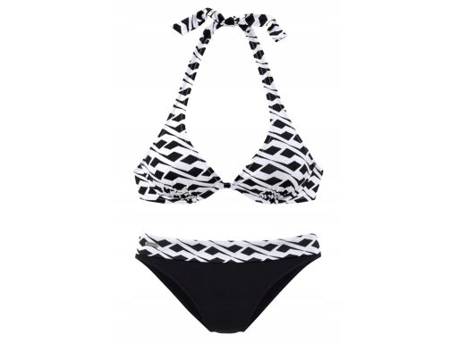 Lascana czarno- białe bikini biustonosz na fiszbinie 36 B