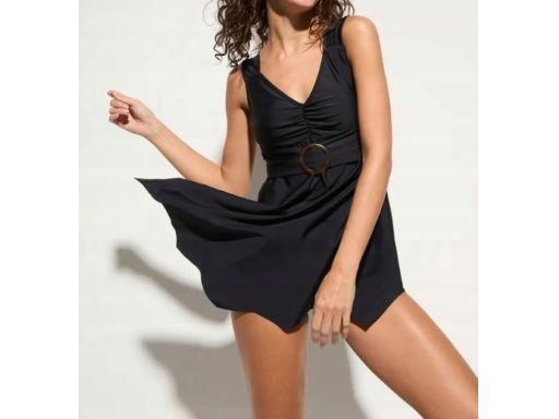 B.P.C tankini asymetryczne czarne z bokserkami 42.