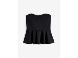 B.P.C top damski bez ramiączek z baskinką czarny r.36/38