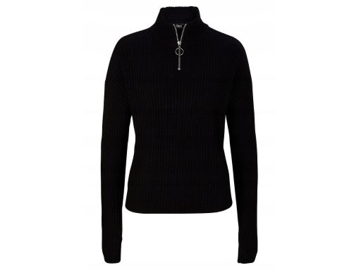 B.P.C sweter czarny ze stójką i suwakiem ^36/38
