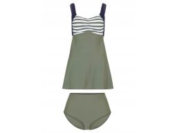 B.P.C długie tankini khaki z figami maxi 48.
