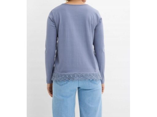B.P.C bluzka indigo bawełniana z koronką 44/46.