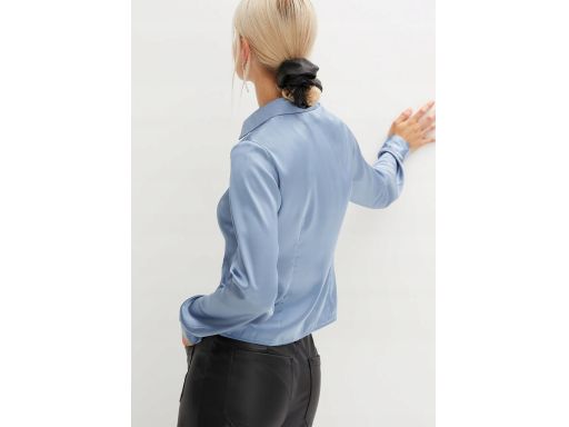 B.P.C bluzka koszulowa niebieska indigo satyna 40.