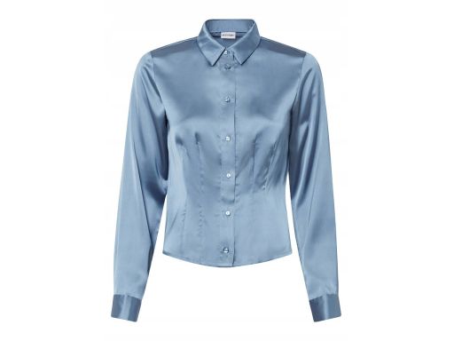 B.P.C bluzka koszulowa niebieska indigo satyna 40.