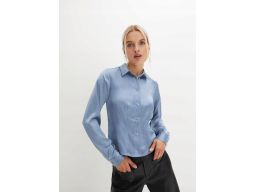 B.P.C bluzka koszulowa niebieska indigo satyna 40.