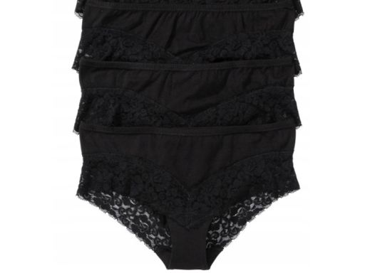 B.P.C. 3-pak majtki figi panty czarne z koronką 44/46.