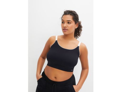 B.P.C biustonosz bustier Feel Comfort bezszwowy czarny prążkowany ^M