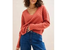 B.P.C sweter ażurowy rudy krótki r.36/38