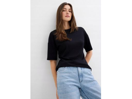B.P.C t-shirt czarny z zamkiem na plecach r.36/38
