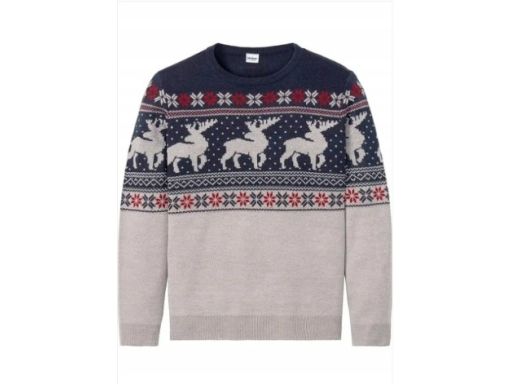 B.P.C sweter męski świąteczny we wzory XL.