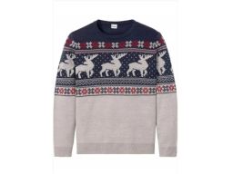 B.P.C sweter męski świąteczny we wzory XL.