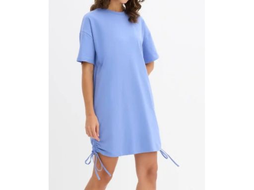 B.P.C sukienka shirtowa niebieska z troczkami r.40/42