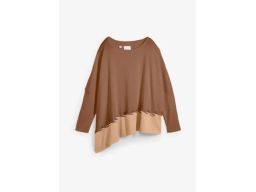 B.P.C sweter-poncho dzianinowy brÄ…zowo-karmelowy 44/46.