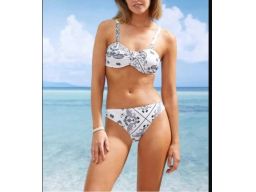 B.P.C białe bikini we wzory usztywniane miseczki 46 (90A)