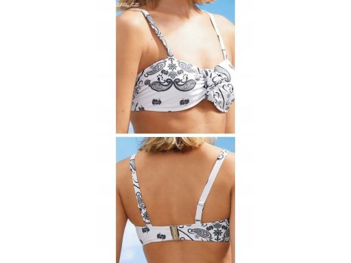 B.P.C białe bikini we wzory usztywniane miseczki 36 (70B)