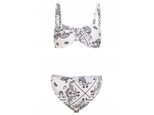 B.P.C białe bikini we wzory usztywniane miseczki 36 (70B)