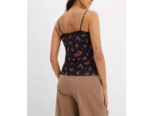 B.P.C top siateczkowy czarny w kiwaty r.48/50