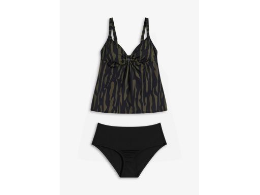 B.P.C tankini czarno-khaki we wzory z figami czarnymi ^46