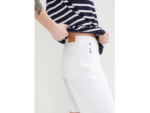 B.P.C jeansowe bermudy damskie białe stretch ^50