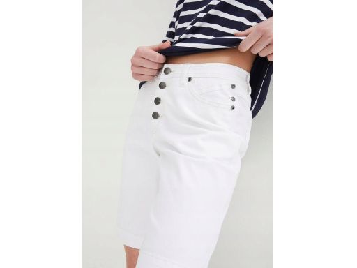 B.P.C jeansowe bermudy damskie białe stretch ^50