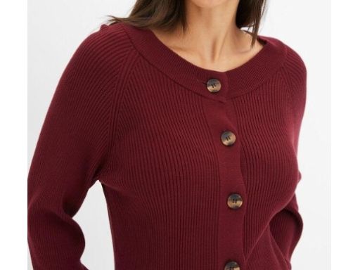 B.P.C sweter bordowy rozpinany 36/38.