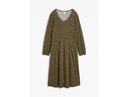 B.P.C sukienka khaki midi we wzorki 48/50.