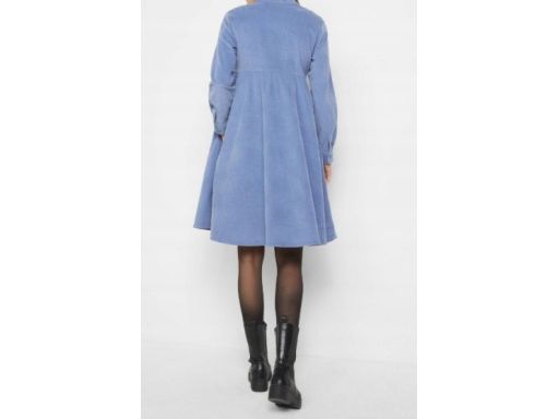 B.P.C sztruksowa sukienka indigo w fasonie A 40.