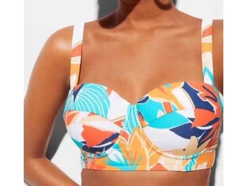 B.P.C bikini na fiszbinach kolorowe z figami z wysokim stanem 46 (90E)