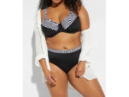 B.P.C bikini minimizer czarne ze wzorem zebry 52 (105E)