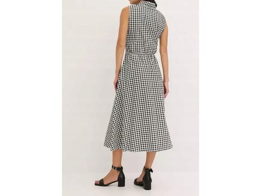 B.P.C sukienka bawełniana w czarno-białą kratkę midi r.48