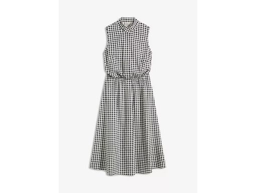 B.P.C sukienka bawełniana w czarno-białą kratkę midi r.48