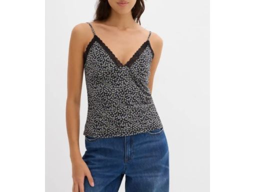 B.P.C top siateczkowy czarny w kwiaty r.40/42