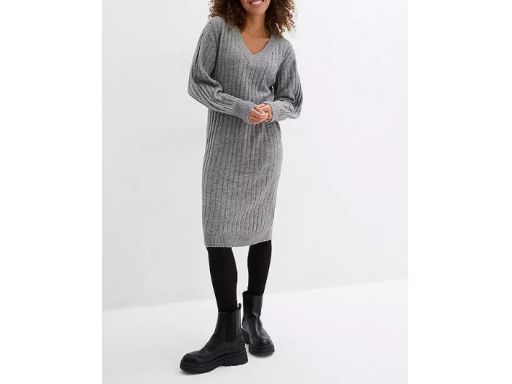 B.P.C sukienka dzianinowa szara midi r.36/38