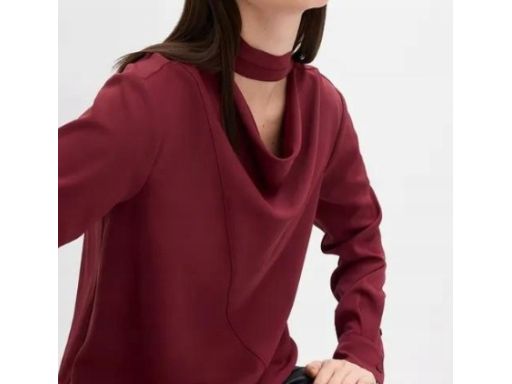 B.P.C bluzka z lejącym dekoltem bordowa elegancka 46.