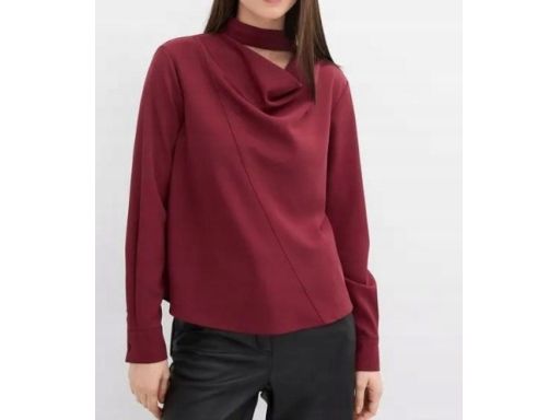 B.P.C bluzka z lejącym dekoltem bordowa elegancka 46.