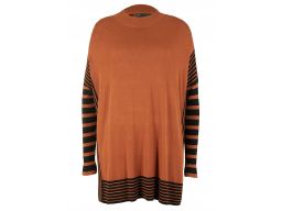 B.P.C sweter dzianinowy czarno-brÄ…zowy 48/50.
