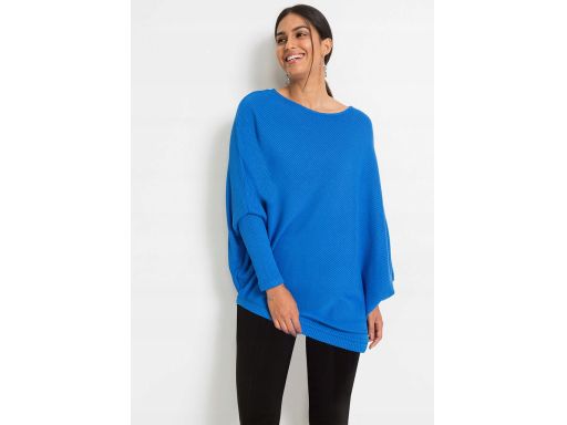 B.P.C sweter z asymetrycznym dołem niebieski ^48/50