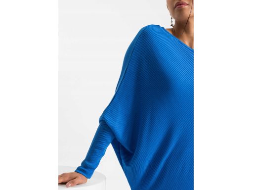 B.P.C sweter z asymetrycznym dołem niebieski ^48/50
