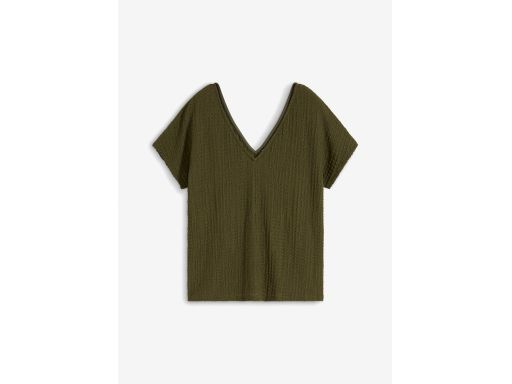 B.P.C khaki t-shirt oversize z krepy r.40/42