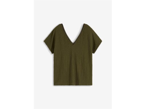 B.P.C khaki t-shirt oversize z krepy r.40/42