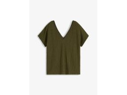 B.P.C khaki t-shirt oversize z krepy r.40/42