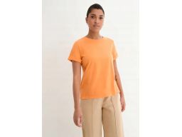 B.P.C t-shirt damski pomarańczowy z nadrukiem na plecach Bawełniany ^4