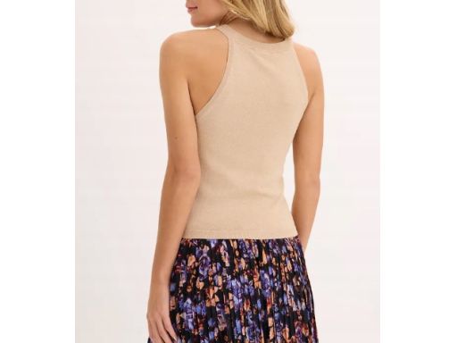 B.P.C top dzianinowy beżowy ze złotą nitką r.40/42