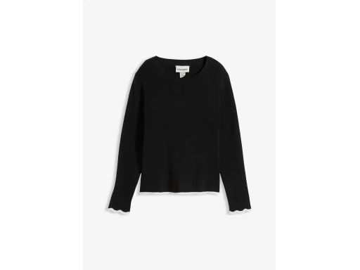 B.P.C sweter czarny z białą lamówką r.36/38